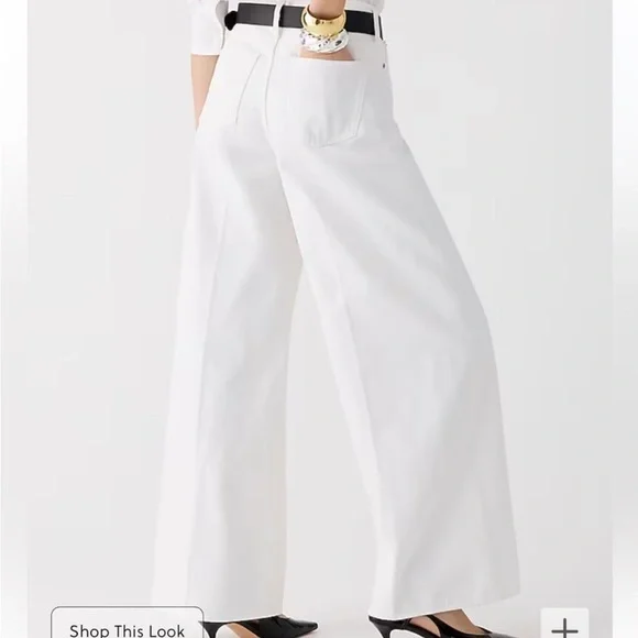 J.Crew High-rise Super Wide-leg Jeans in White Womens Size 31 and 32 NEW BX951 - Picture 14 of 15